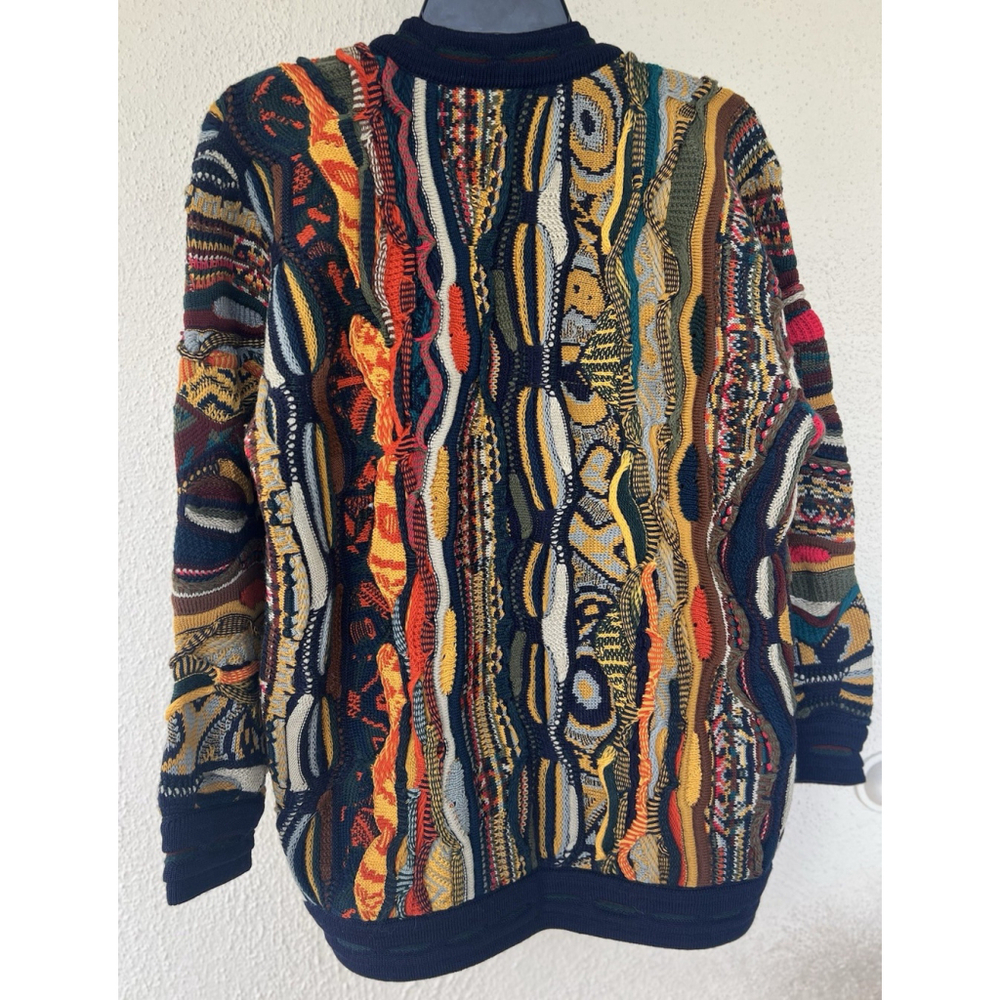 Vintage Coogi Cardigan Sweater S Multicolor 3D Knit Wool 90s Australia Eclectic - Picture 5 of 7